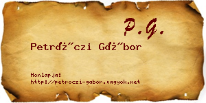 Petróczi Gábor névjegykártya